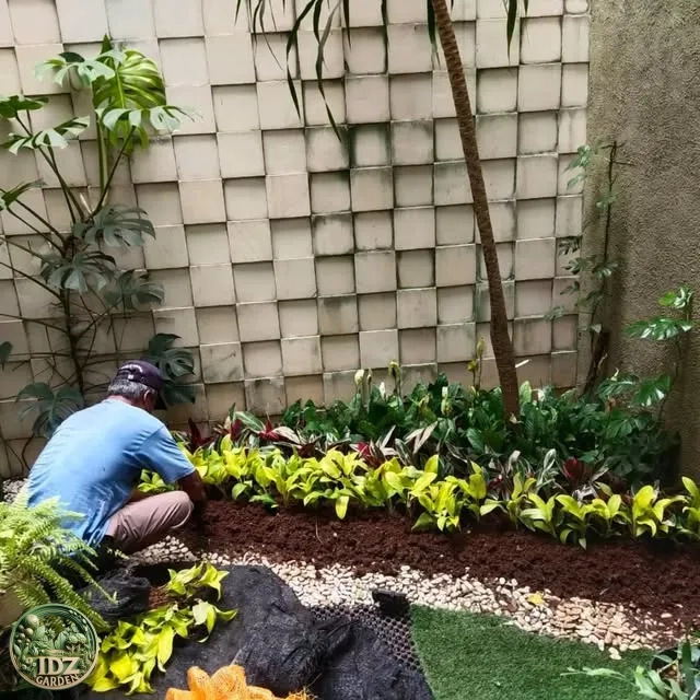 Pembuatan Taman dengan Karpet Sintetis