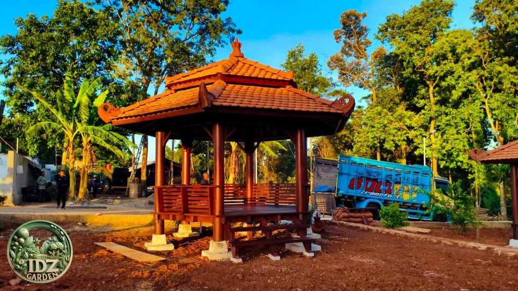 Jual Gazebo Kayu Kelapa Segi 6 Ukuran 3x3