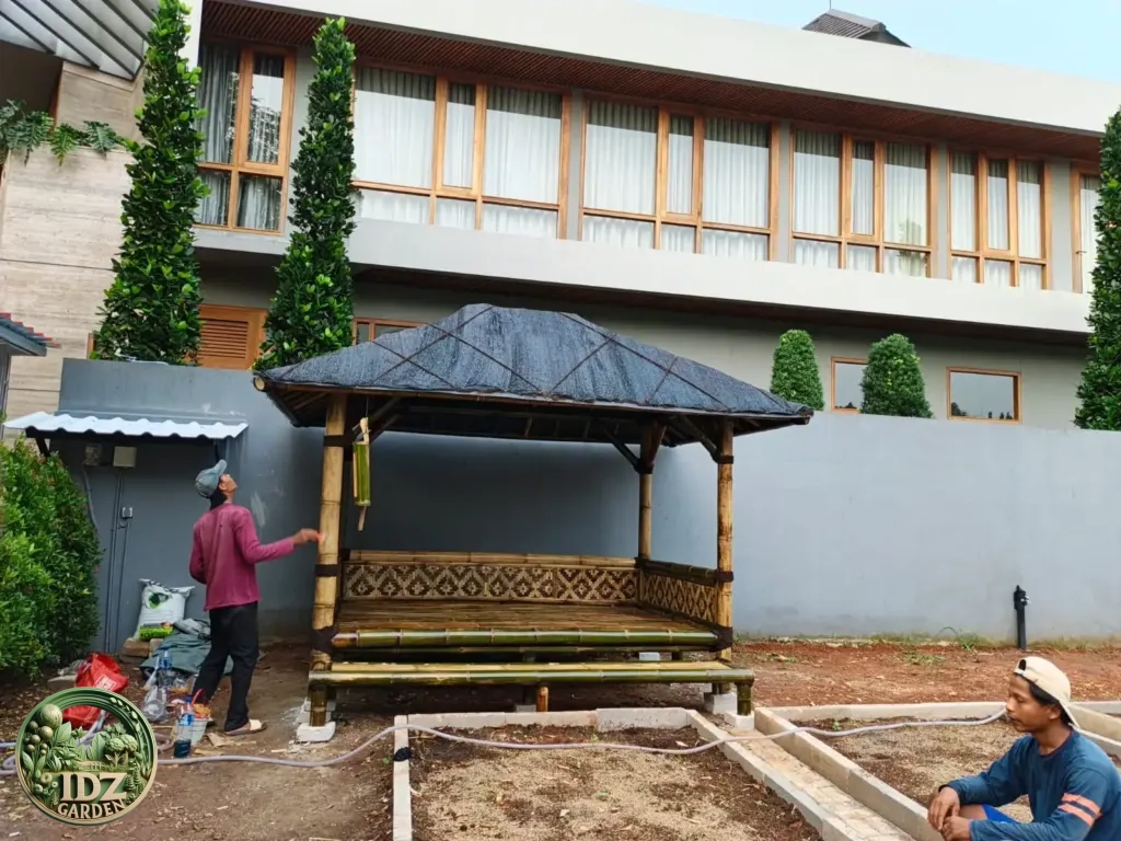 Hasil Pemasangan Saung Bambu Jakarta Selatan