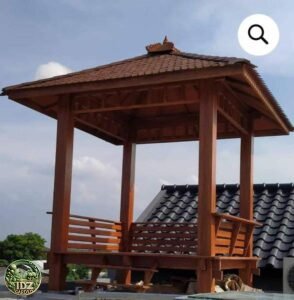 Jual Gazebo Kayu Jati Ukuran 2x2 Atap Sirap Kayu Ulin