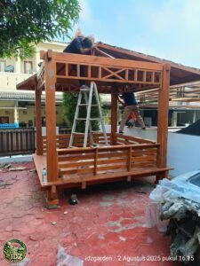 Foto hasil kerja Pemasanga gazebo jati 2x2 di Depok
