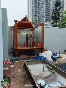Foto hasil kerja Gazebo Jati 2.5 x 2.5