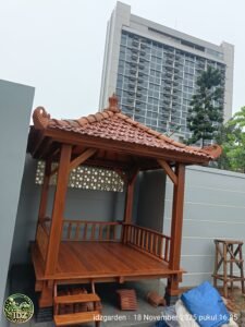 Foto hasil kerja Gazebo Jati 2.5 x 2.5