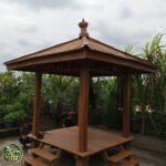 Jual Gazebo Kayu Jati Ukuran 2×2 Atap Sirap Kayu Ulin - foto 2