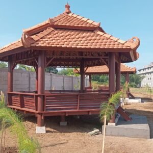 Jual Gazebo Kayu Kelapa Persegi 6 ukuran 4×4